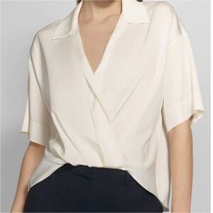 Theory silk twist blouse